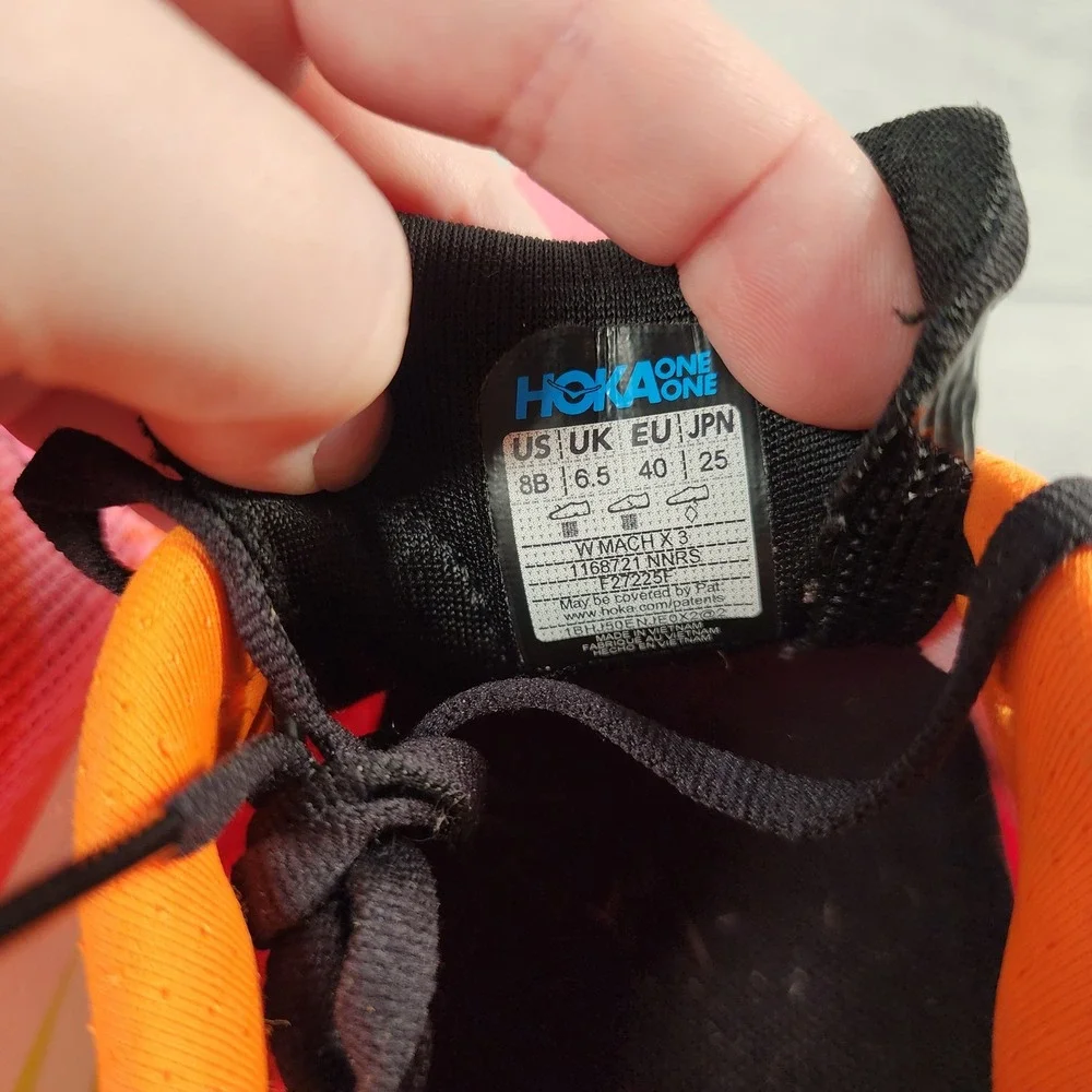 Hoka Mach X 3 Womens Size 8 B Running Shoes Pink Orange Lime 1168721